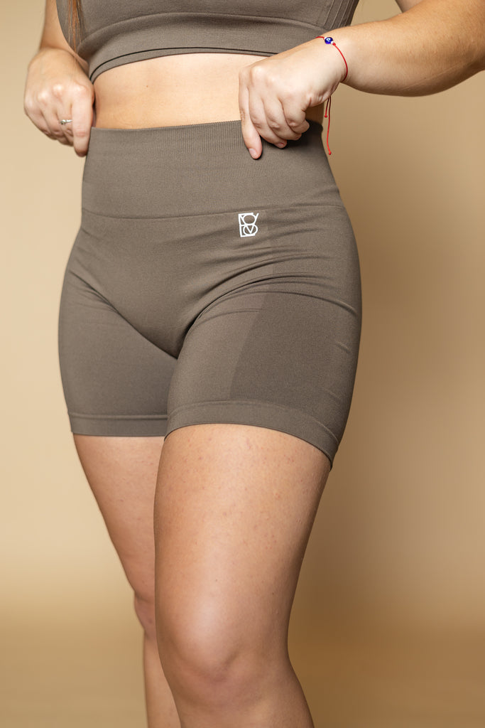 Power Seamless Shorts- Coffee